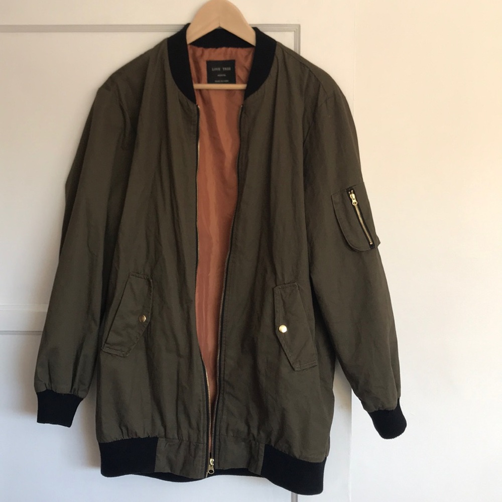 Love Tree Green Bomber Jacket